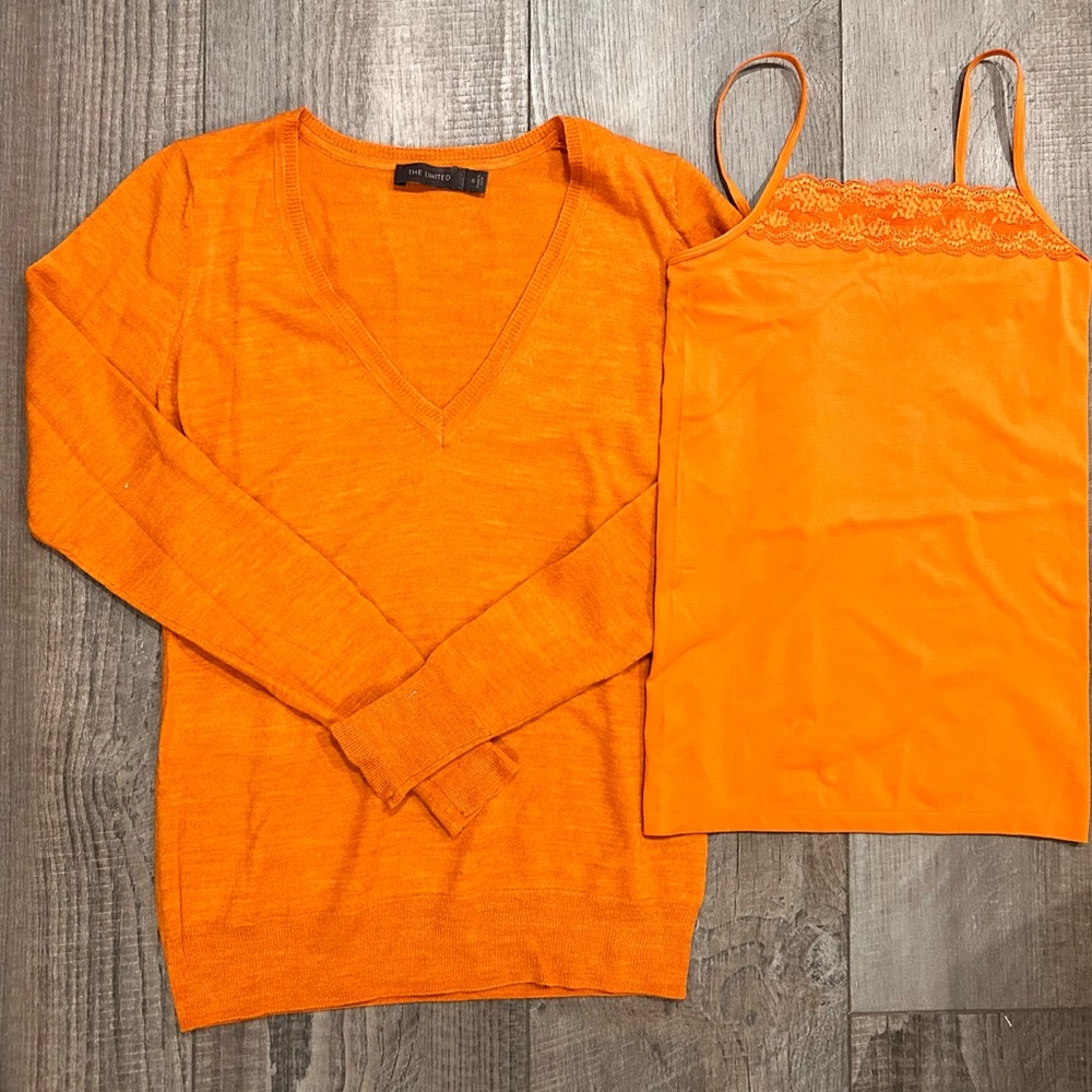 The Limited Sweater Set Camisole Pumpkin Fall Outfit Size S